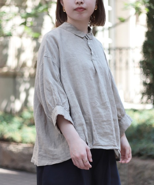 「Brocante」 7分袖ブラウス 2 ベージュ レディース