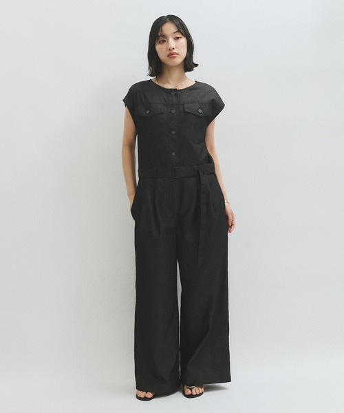 ADAM ET ROPE' FEMME アダムエロペ オールインワン ADAM ET ROPE' オールインワン ノーカラースリーブ