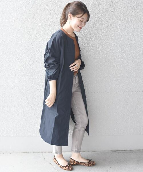 「SHIPS Days」 ノーカラーコート M~L ベージュ レディース_画像9