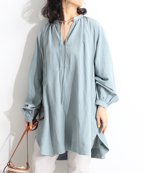 「IENA LA BOUCLE」 長袖ブラウス FREE ネイビー レディース