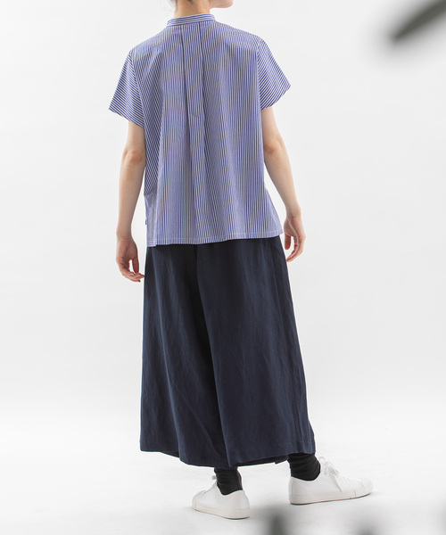 ノップドゥノッド nop de nod miscアシメトリー裾フリルシャツ （ネイビー） SUMMER SALE】miscアシメトリー裾フリルシャツ | COO ONLINE