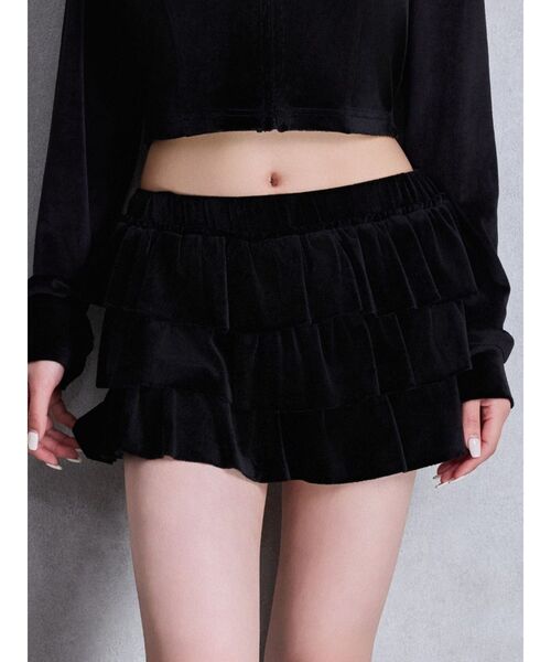 GYDA パンツ Velourフリルショートパンツ レディース : ZOZOTOWN Yahoo