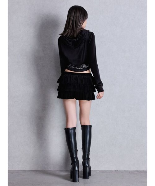 Jaded London ブラックフリルショートパンツ Jaded London ブラックフリルショートパンツ