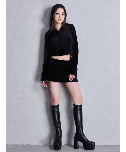 GYDA（ジェイダ） パンツ Velourフリルショートパンツ レディース