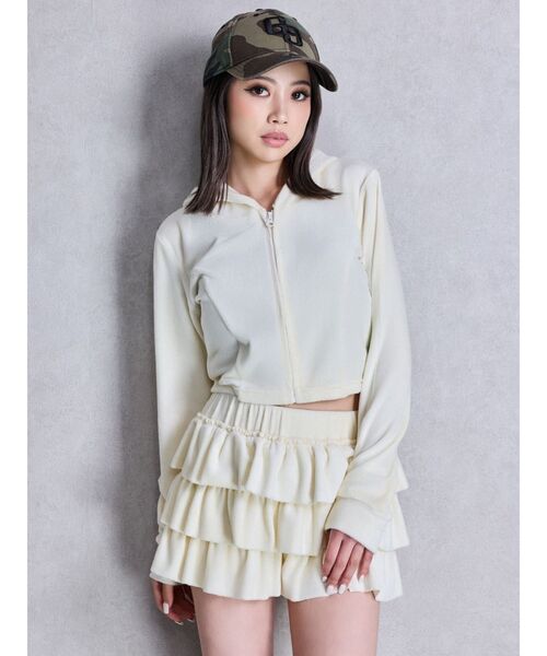 GYDA（ジェイダ） パンツ Velourフリルショートパンツ レディース