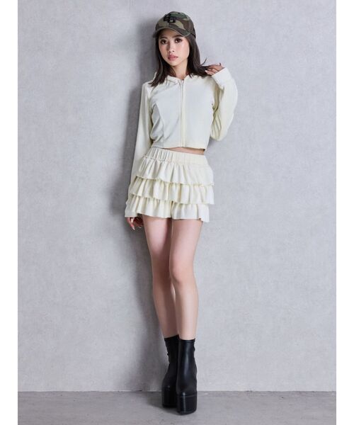 GYDA（ジェイダ） パンツ Velourフリルショートパンツ レディース