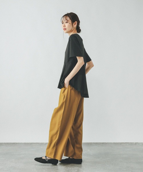 「GLOBAL WORK」 半袖カットソー MEDIUM ブラック レディース