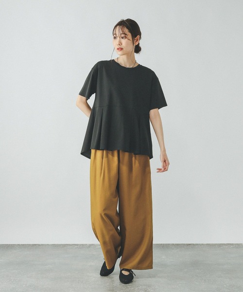 「GLOBAL WORK」 半袖カットソー MEDIUM ブラック レディース