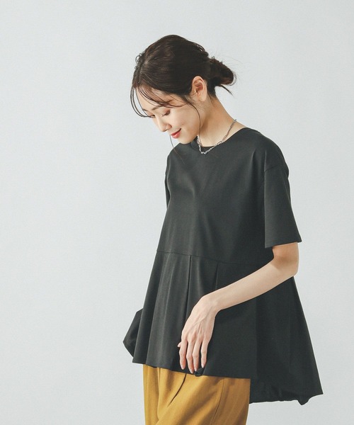 「GLOBAL WORK」 半袖カットソー MEDIUM ブラック レディース