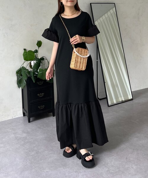 prose verse（プロズヴェール） ワンピース フリルスリーブカットリブ