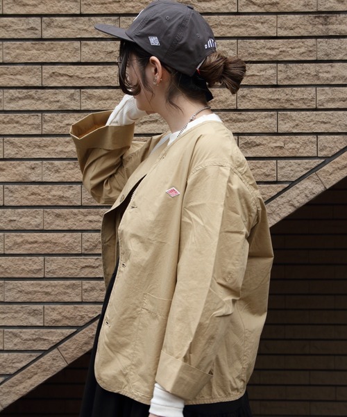 Danton 「DANTON」 ノーカラージャケット 38 タン レディース