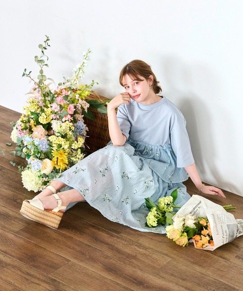 Chesty（チェスティ） スカート カスミソウ刺繍スカート : ZOZOTOWN