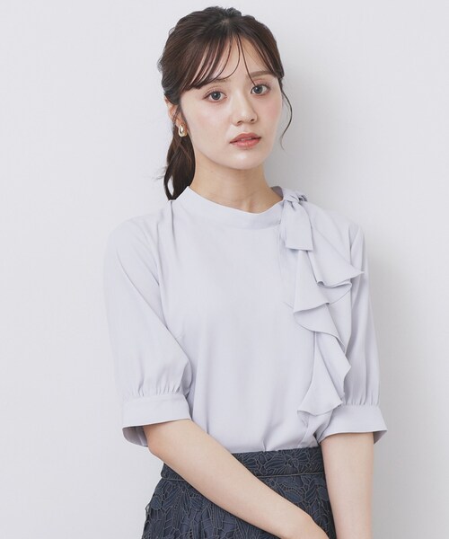 leory⭐︎アシメフリルシャツトップ ブラウス シャツ 「 ZOZO限定 」asymmetry frill shirt/アシンメトリー