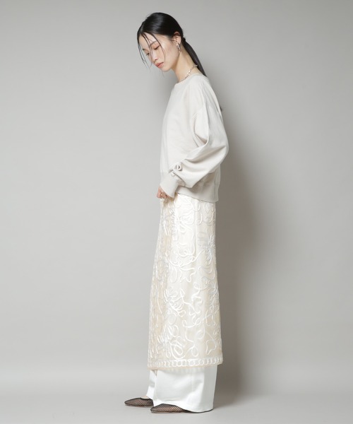 sara mallika スカート Sara mallika/TULLETAPEEMBROIDERY WRAP