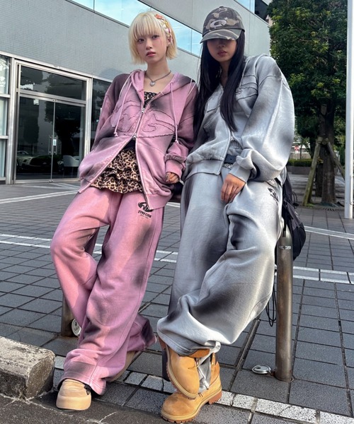 パーカー A'GEM/9 × .kom 「A'gem/エージェム」AGロゴ加工ジップアップパーカー メンズ レディースの画像