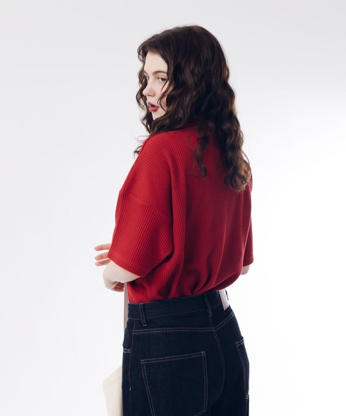 「MUHET」 半袖ポロシャツ MEDIUM ライトベージュ レディース_画像6