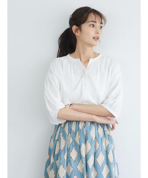 「CRAFT STANDARD BOUTIQUE」 半袖ブラウス M ブルー レディース_画像9