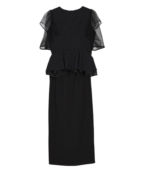 Leja（レジャ） ドレス 「LEJA」ドットストーンチュールペプラム