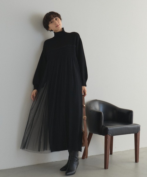 未使用◆RED VALENTINO ノルディック ニット チュール ワンピース 未使用品 レッド ヴァレンティノ RED VALENTINO ニットワンピース