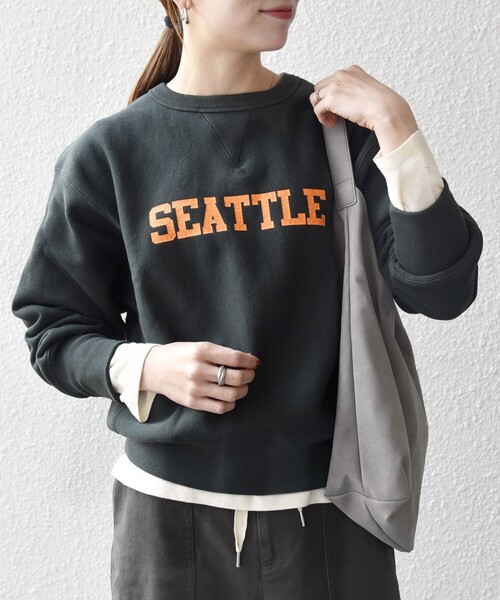 alo 裏起毛ブラック クルーネック トレーナー レディースMサイズ