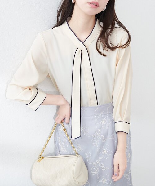 「natural couture」 7分袖ブラウス FREE ラベンダー レディース_画像2