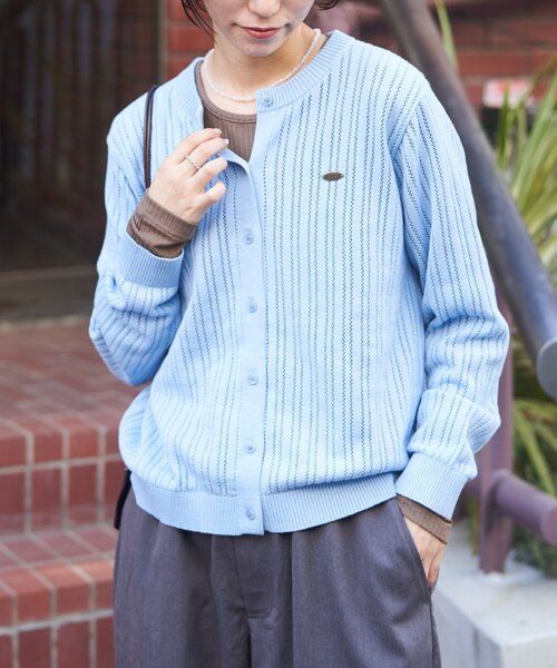 661】アナイ スーパーメリノ配色Vネック カーディガン アンサンブル