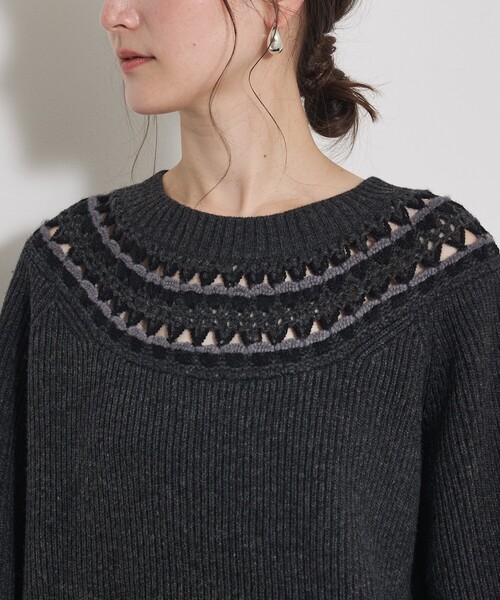 カリテ（qualite）/エンブロイダリーニット qualite（カリテ） ニット セーター エンブロイダリーニット/秋服/冬服