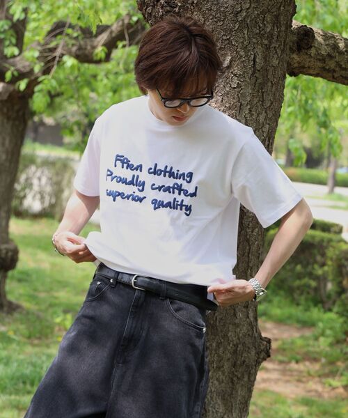 「FFEIN」 半袖Tシャツ MEDIUM アイボリー メンズ_画像3