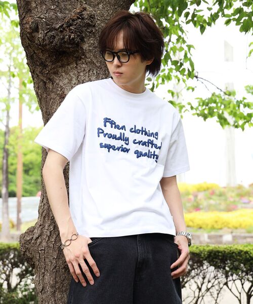 「FFEIN」 半袖Tシャツ MEDIUM アイボリー メンズ_画像4