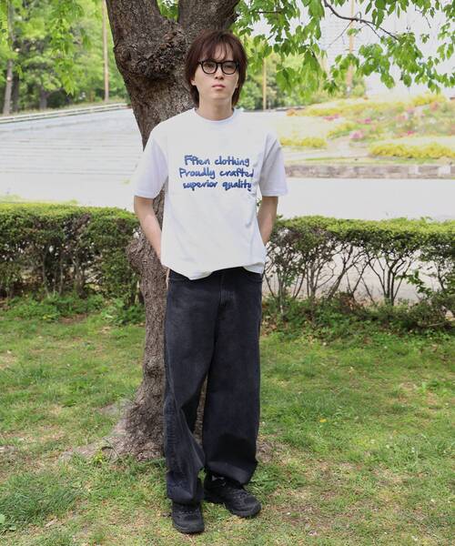 「FFEIN」 半袖Tシャツ MEDIUM アイボリー メンズ_画像5