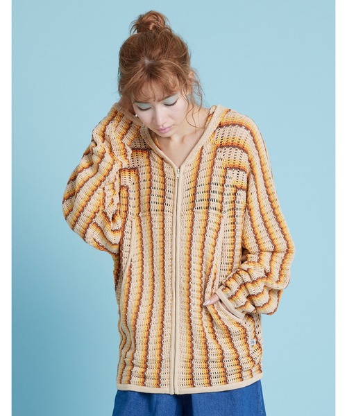 「Little sunny bite」 ニットパーカー FREE ブルー レディース_画像2