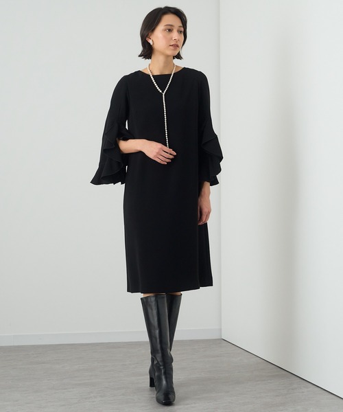 ANAYI ワンピース 36 ブラック ウール 上品 大人かわいい セール