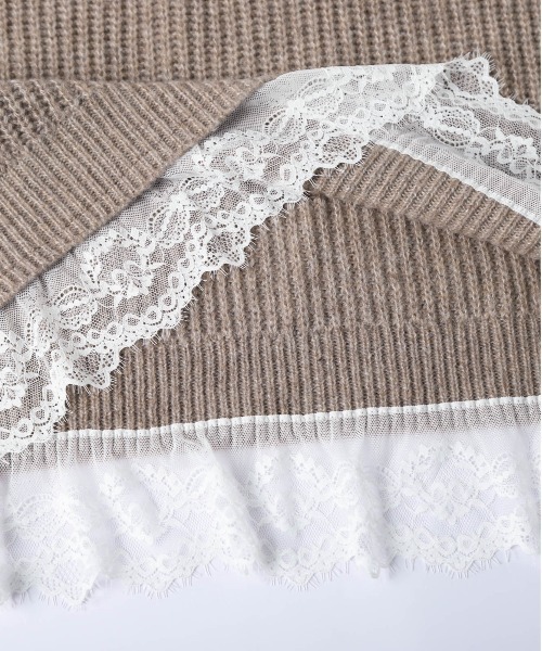 ニット セーター 裾レース ニットプルオーバー レディース : ZOZOTOWN