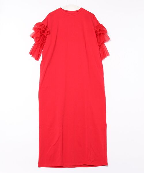 「wee9s」 半袖ワンピース FREE レッド レディース_画像3