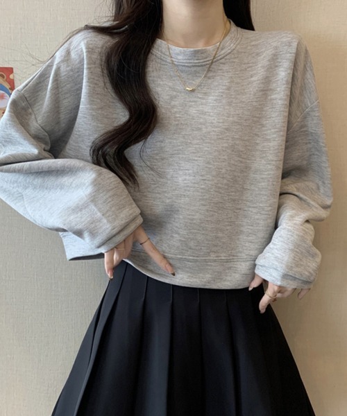 ReRe トレーナー スウェット ショート丈スウェットトップス レディース
