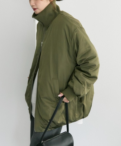 pual ce cin ブルゾン アウター 中綿 リブカラーブルゾン レディース