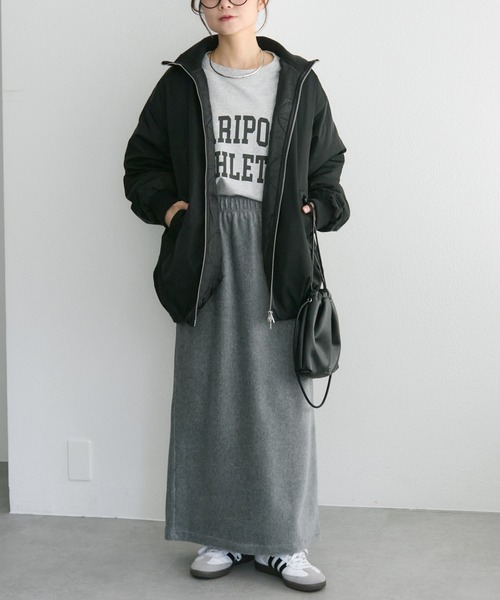 pual ce cin ブルゾン アウター 中綿 リブカラーブルゾン レディース