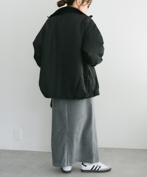 pual ce cin ブルゾン アウター 中綿 リブカラーブルゾン レディース