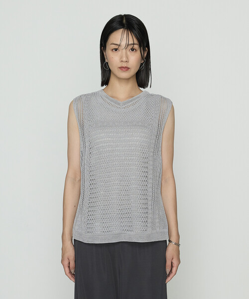 ギャバジン K．T（Gabardine K．T）/コイルヤーン レーシーベスト Gabardine K.T（ギャバジンK.T） ベスト ジレ コイルヤーン レーシー