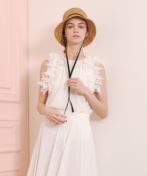 「LOULOU WILLOUGHBY」 ノースリーブニット 2 ブラック レディースの画像
