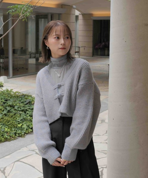 Reurie'（レウリィ） ニットカーディガン FREE グレイッシュベージュ