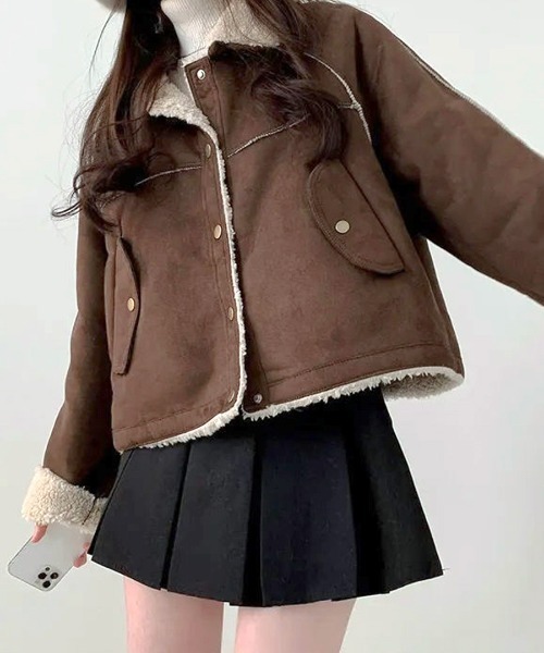 Riff（リフ） ブルゾン アウター ムートンボアジャケット レディース