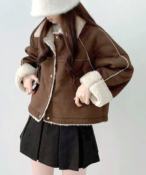 Riff（リフ） ブルゾン アウター ムートンボアジャケット レディース