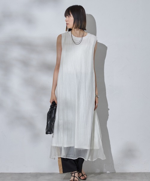 「each」 「Deux Amour」ノースリーブワンピース FREE ベージュ レディース_画像2