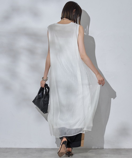 「each」 「Deux Amour」ノースリーブワンピース FREE ベージュ レディース_画像3