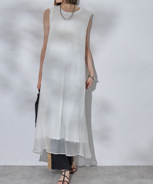 「each」 「Deux Amour」ノースリーブワンピース FREE ベージュ レディース_画像5