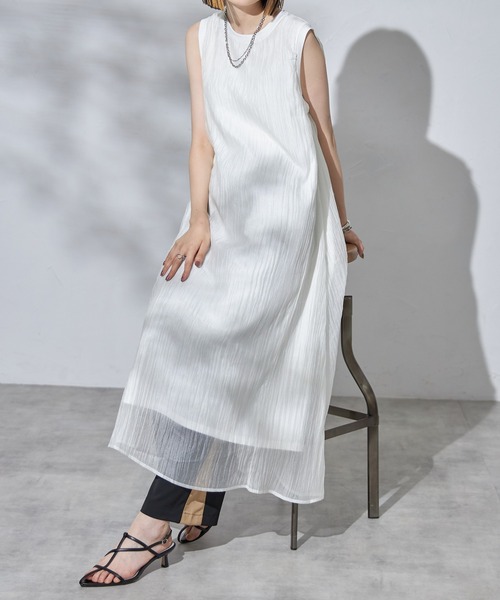 「each」 「Deux Amour」ノースリーブワンピース FREE ベージュ レディース_画像6