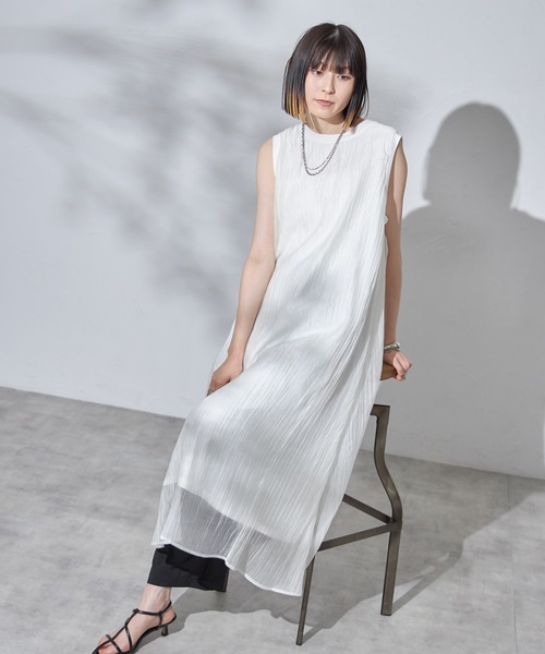 「each」 「Deux Amour」ノースリーブワンピース FREE ベージュ レディース_画像7