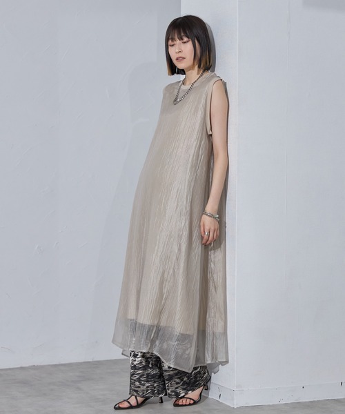 「each」 「Deux Amour」ノースリーブワンピース FREE ベージュ レディース_画像8