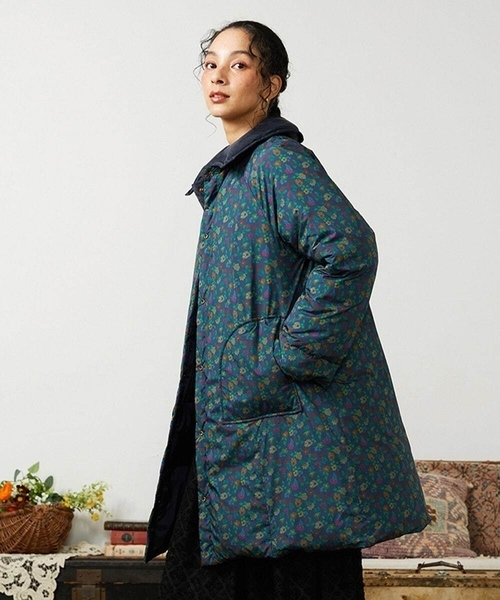 ダウンコート ダウンジャケット 「リバーシブル」Flor Alta ロングダウンコート レディースの画像